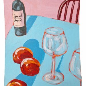 Wine and Peaches – Still Life