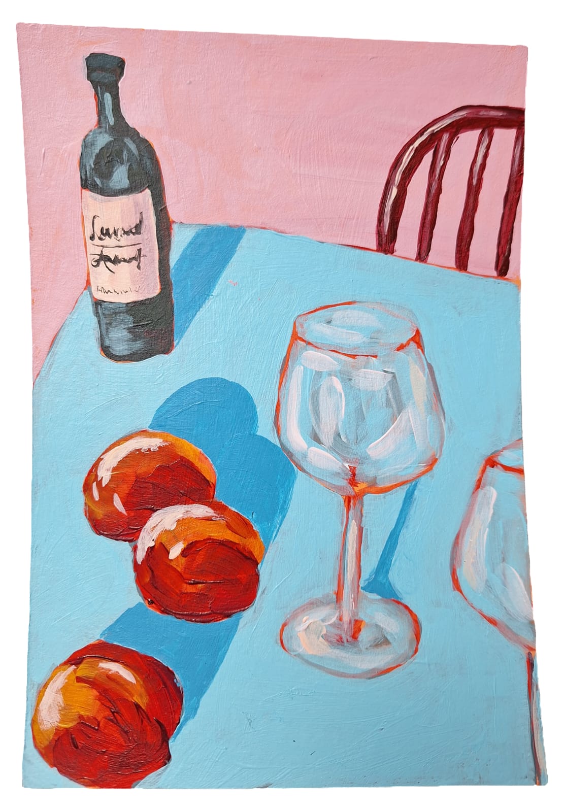Wine and Peaches – Still Life